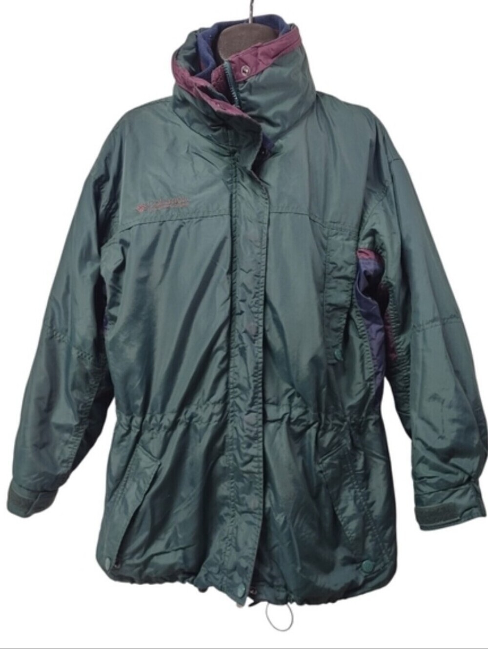 Vintage Columbia Sportswear Womens Size Large 2-in- One Green Blue Jacket Sz L